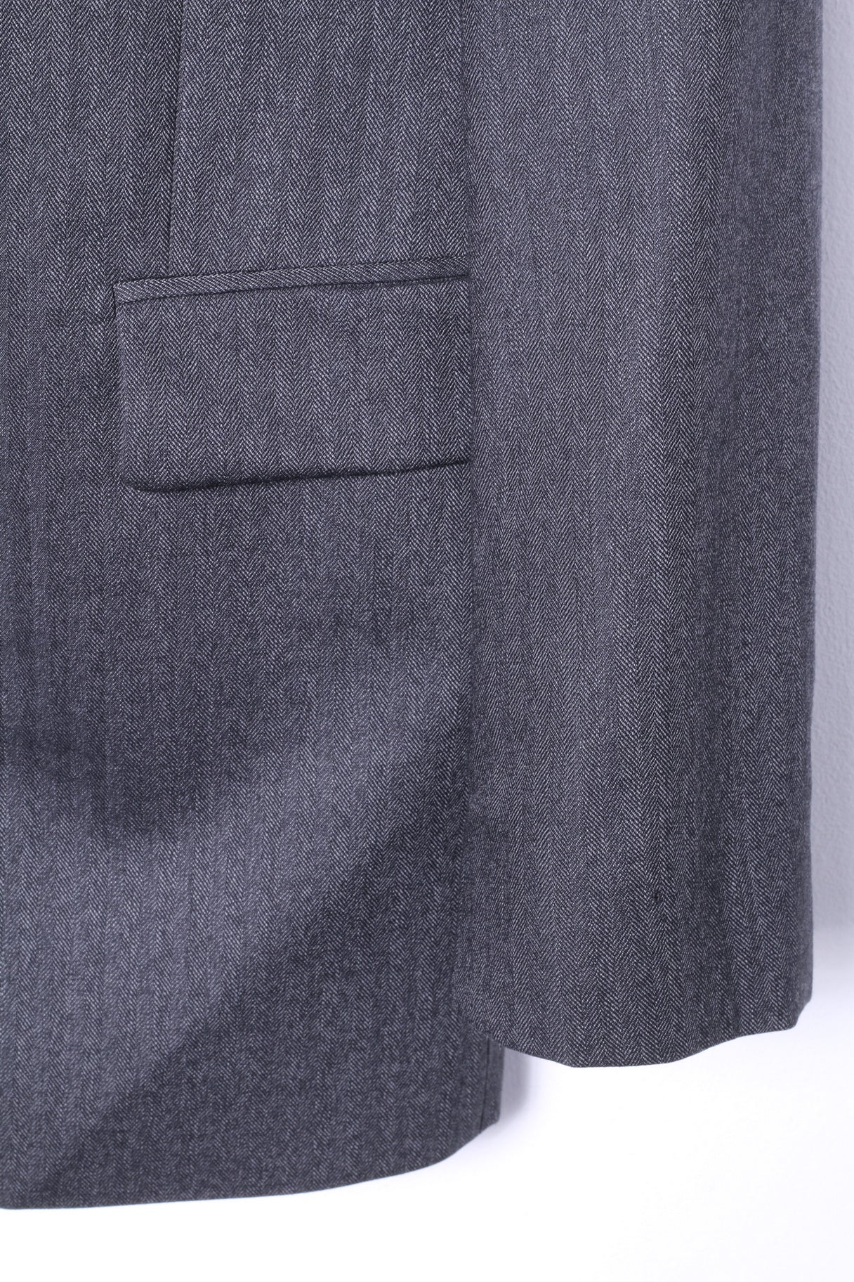 Jaeger Men 42 Blazer Charcoal 100% Wool Mayfair Single Breasted Jacket