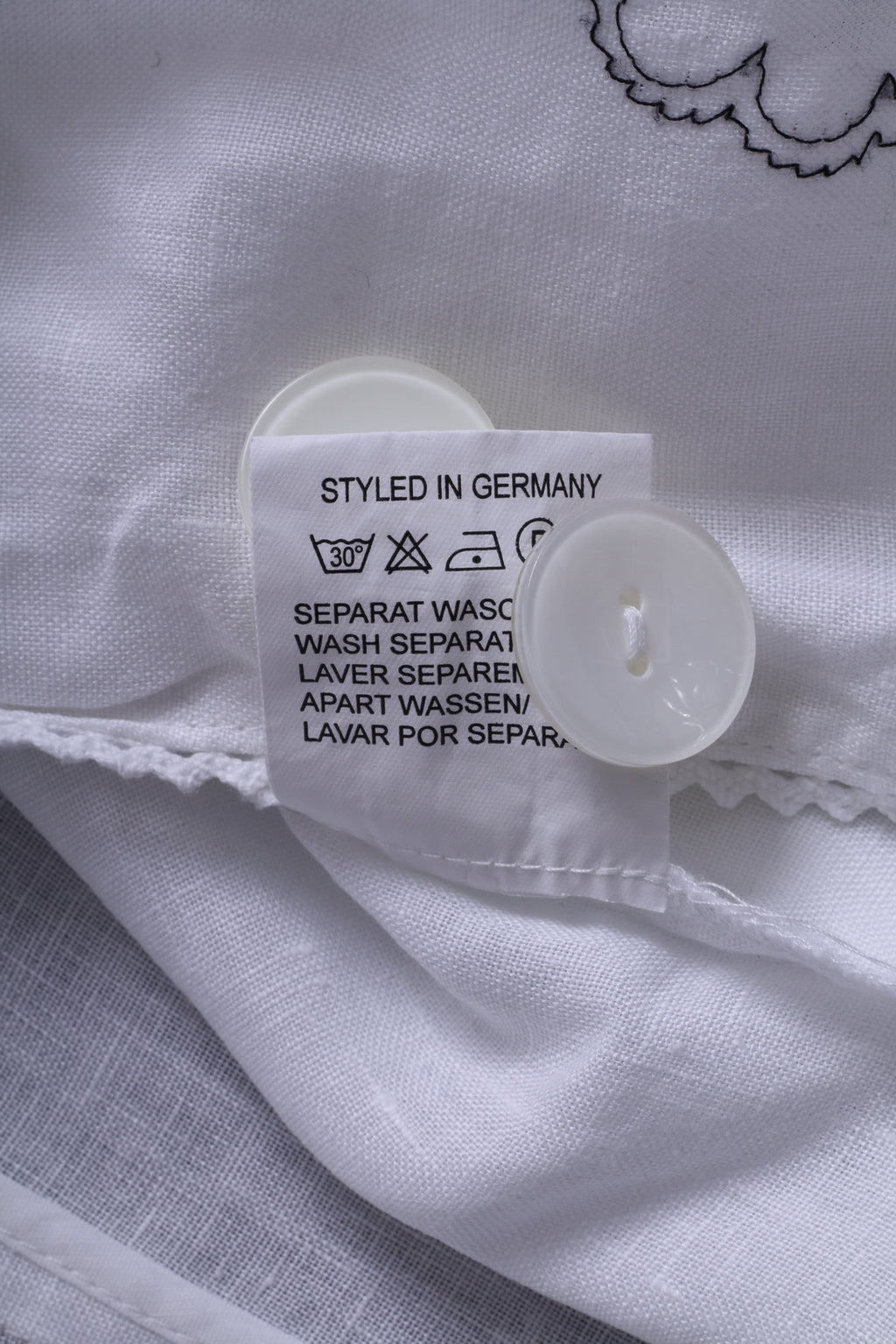 Blazer HUCKE da donna 14 XL con fiori ricamati bianchi, lino monopetto