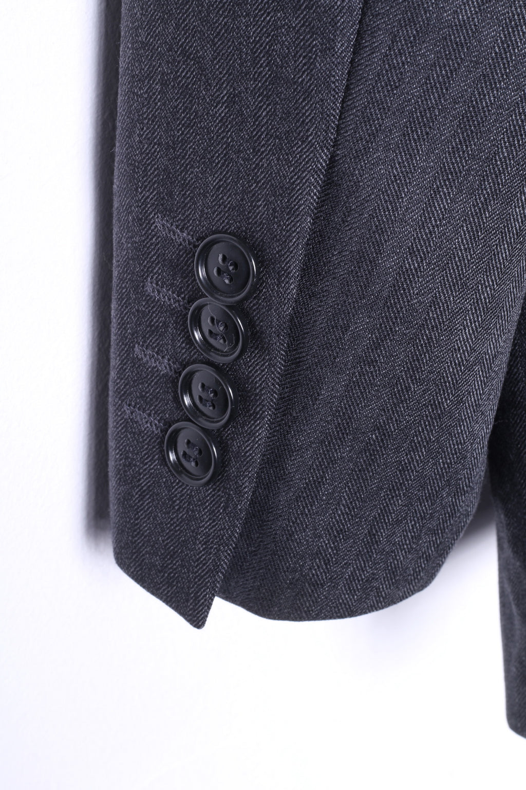 Jaeger Men 42 Blazer Charcoal 100% Wool Mayfair Single Breasted Jacket