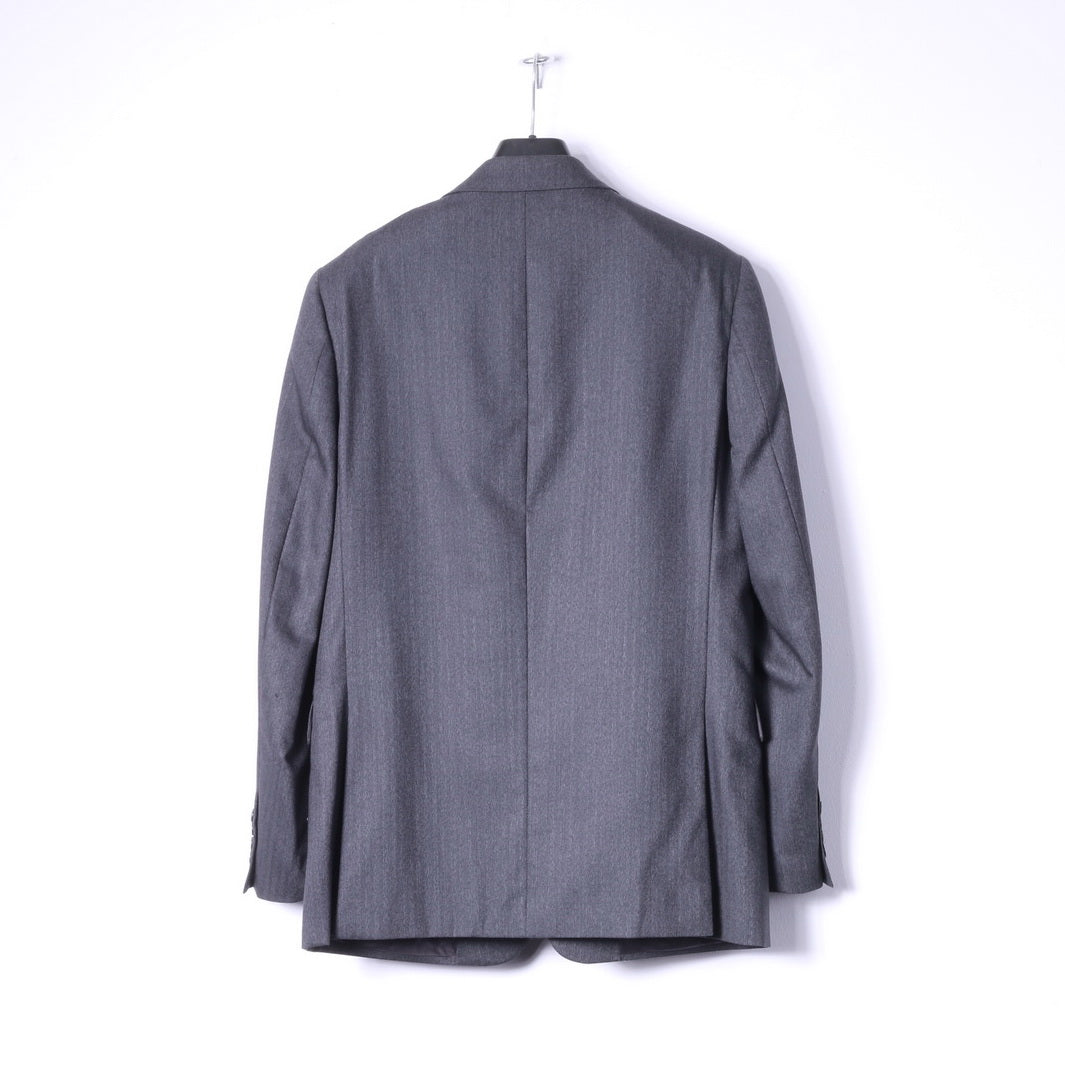 Jaeger Men 42 Blazer Charcoal 100% Wool Mayfair Single Breasted Jacket