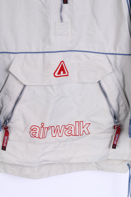 Air Walk Boys 32 10 Age Jacket Beige Blue Overhead Hooded Training Top
