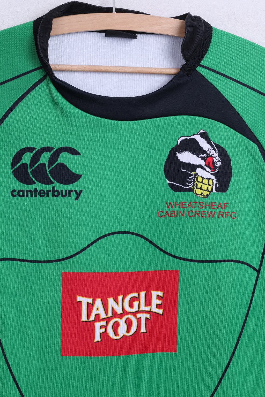 Canterbury Wheatsheaf Cabin Crew RFC Mens M Polo Shirt Green Rugby Sport