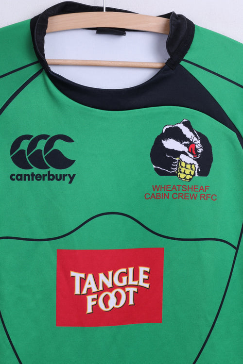 Canterbury Wheatsheaf Cabin Crew RFC Polo da uomo M Verde Rugby Sport
