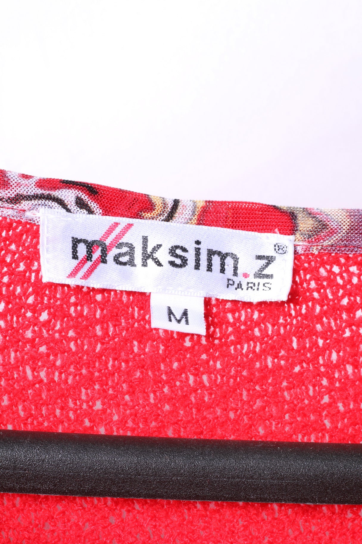 Maksim .Z Paris Womens M Jumper Red Acrylic Emroidered Abstract Sweater