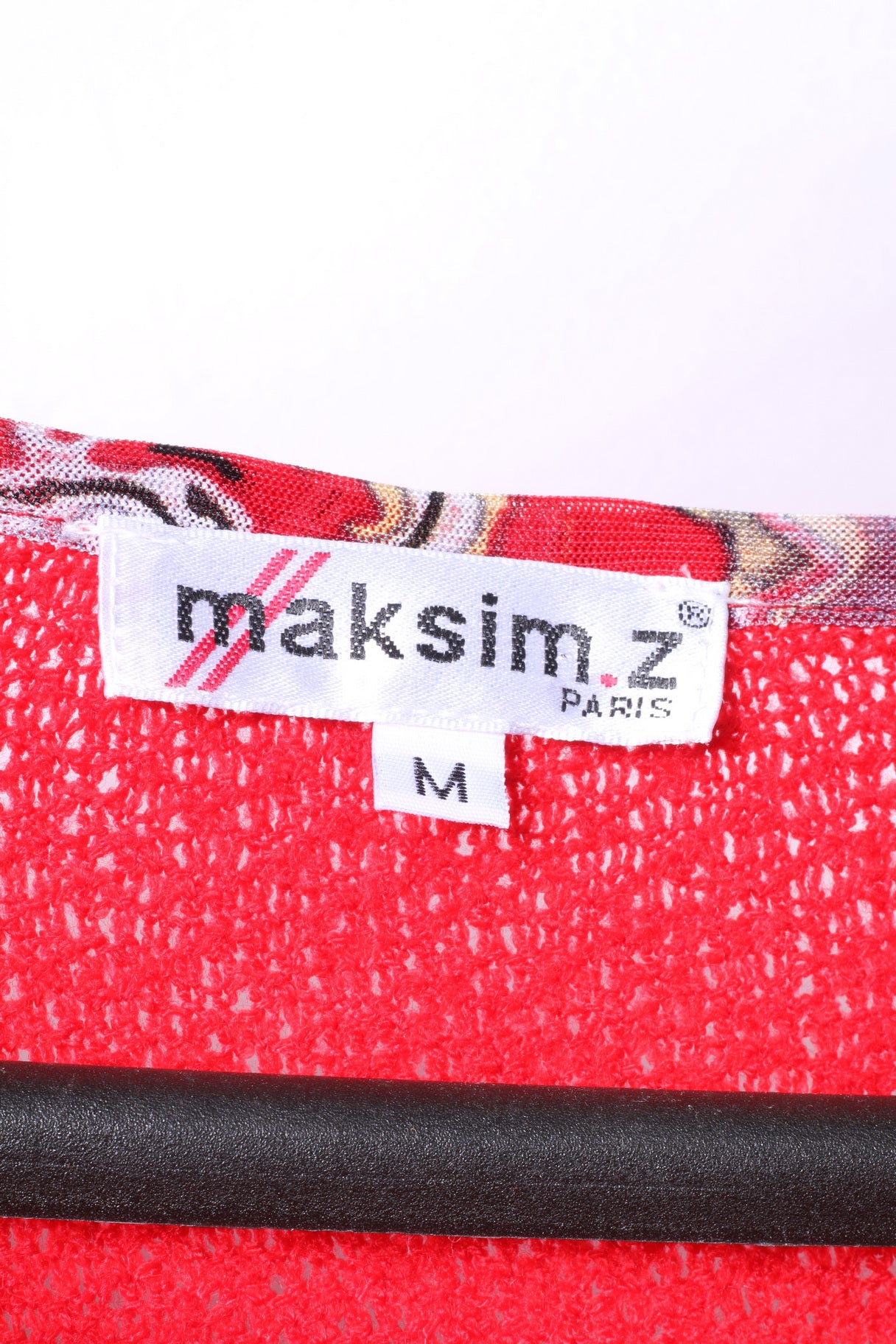 Maksim .Z Paris Pull M Femme Rouge Acrylique Brodé Abstrait Pull