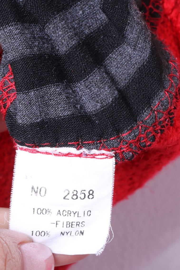 Maksim .Z Paris Pull M Femme Rouge Acrylique Brodé Abstrait Pull