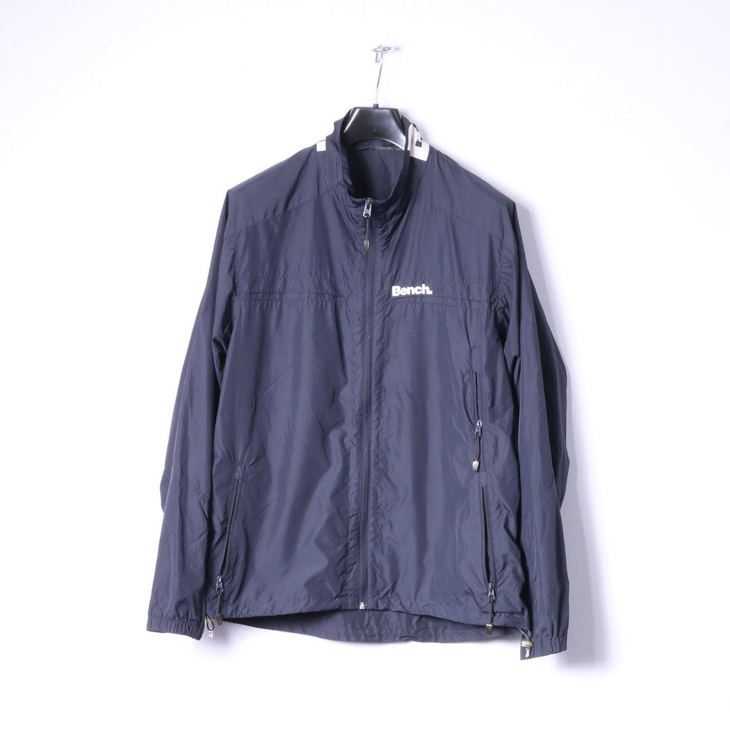 Bench Mens M Jacket Noir Léger Zip Up Run Sportswear Top