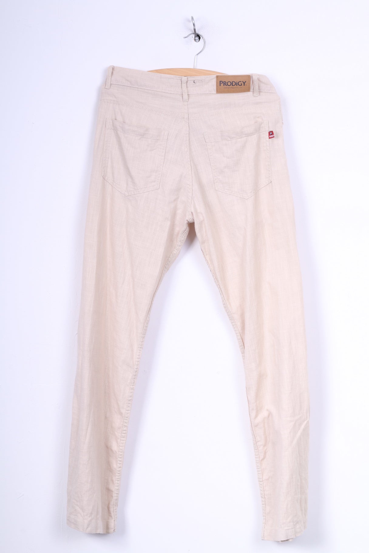 Prodigy Jeans Pantalon Homme 32 Beige Pantalon en Coton Décontracté Jambe Droite