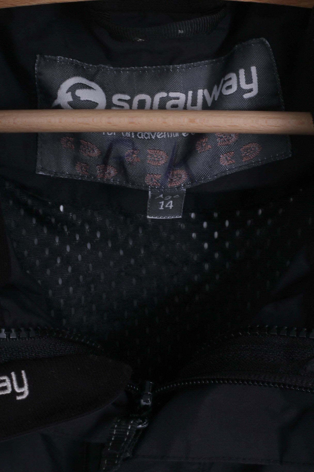 Sprayway – veste d'extérieur en nylon pour garçons de 14 ans, à capuche cachée, noire