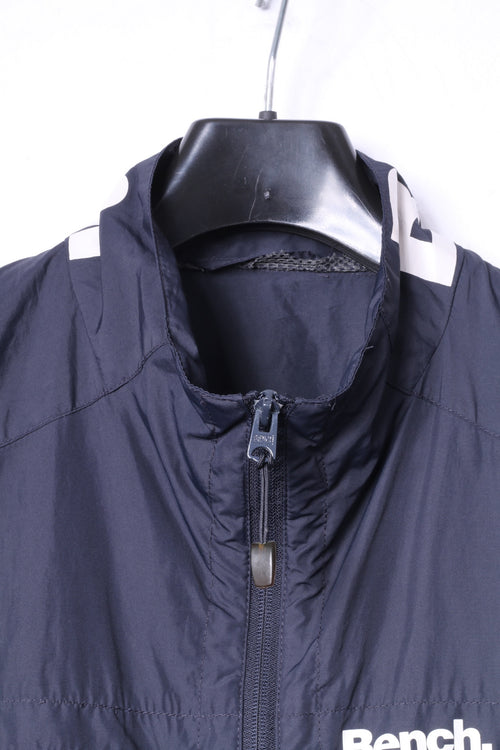 Bench Mens M Jacket Noir Léger Zip Up Run Sportswear Top