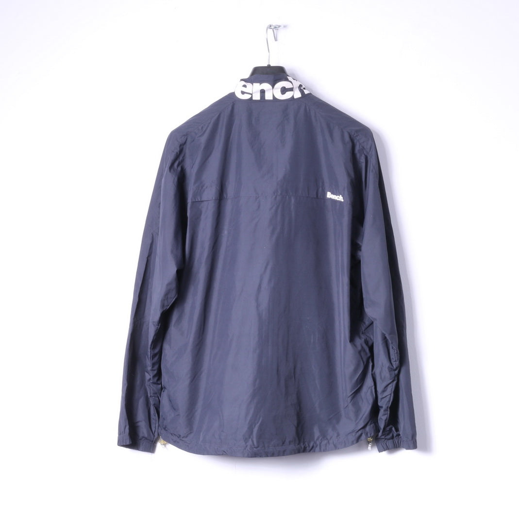 Bench Mens M Jacket Noir Léger Zip Up Run Sportswear Top