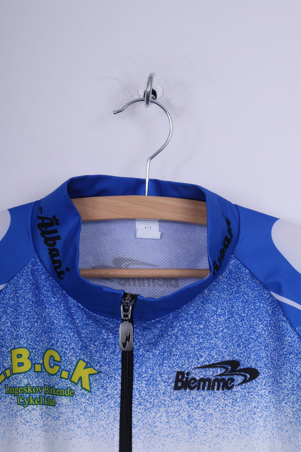 Biemme Veste de vélo XL pour homme Bleu Zip Up Haut de cyclisme léger