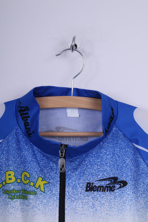 Biemme Veste de vélo XL pour homme Bleu Zip Up Haut de cyclisme léger