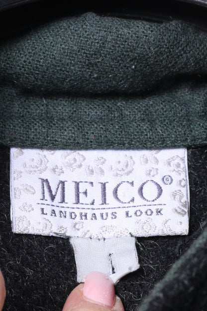 MEICO Landhaus Look Women M Jumper Grey Wool Tyrol Austria Sweater Top