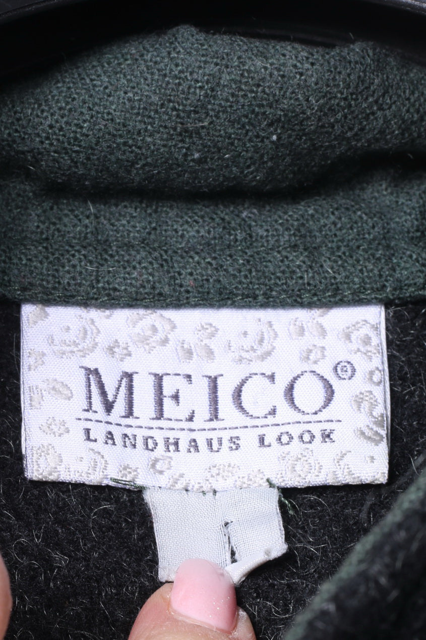 MEICO Landhaus Look Women M Jumper Grey Wool Tyrol Austria Sweater Top