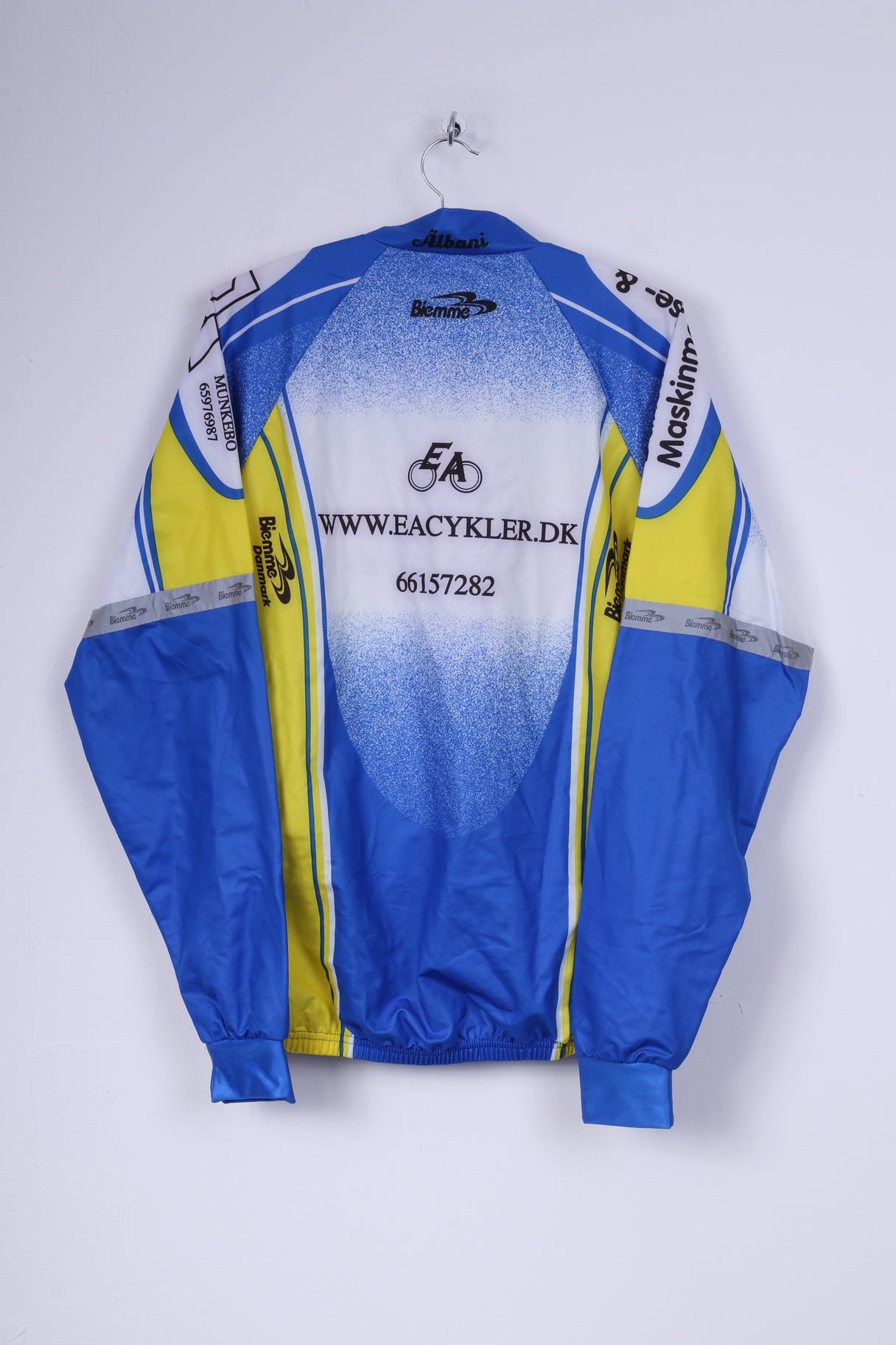 Biemme Veste de vélo XL pour homme Bleu Zip Up Haut de cyclisme léger
