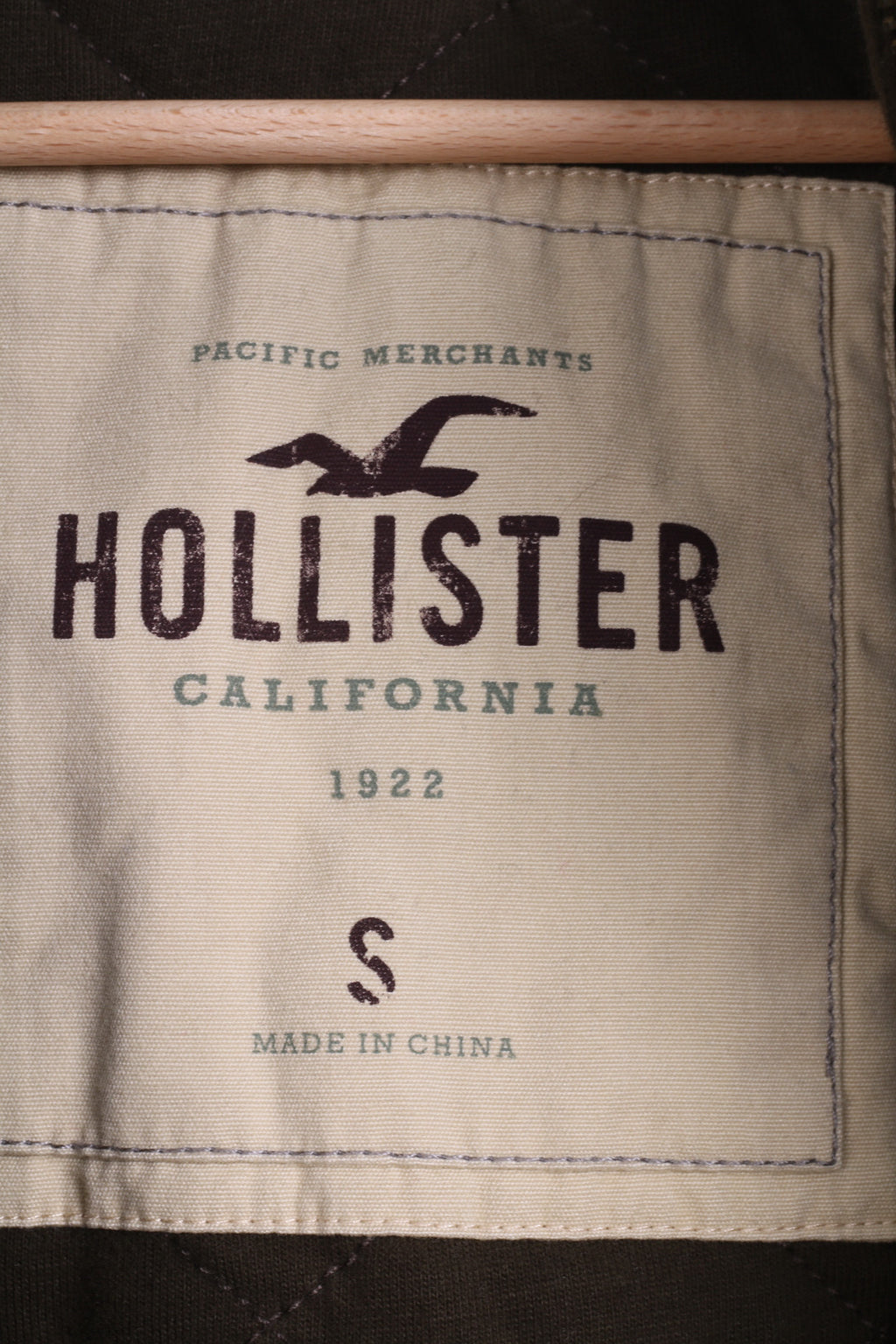 HOLLISTER California Mens S Sweatshirt Jumper Green Padded Cotton - RetrospectClothes