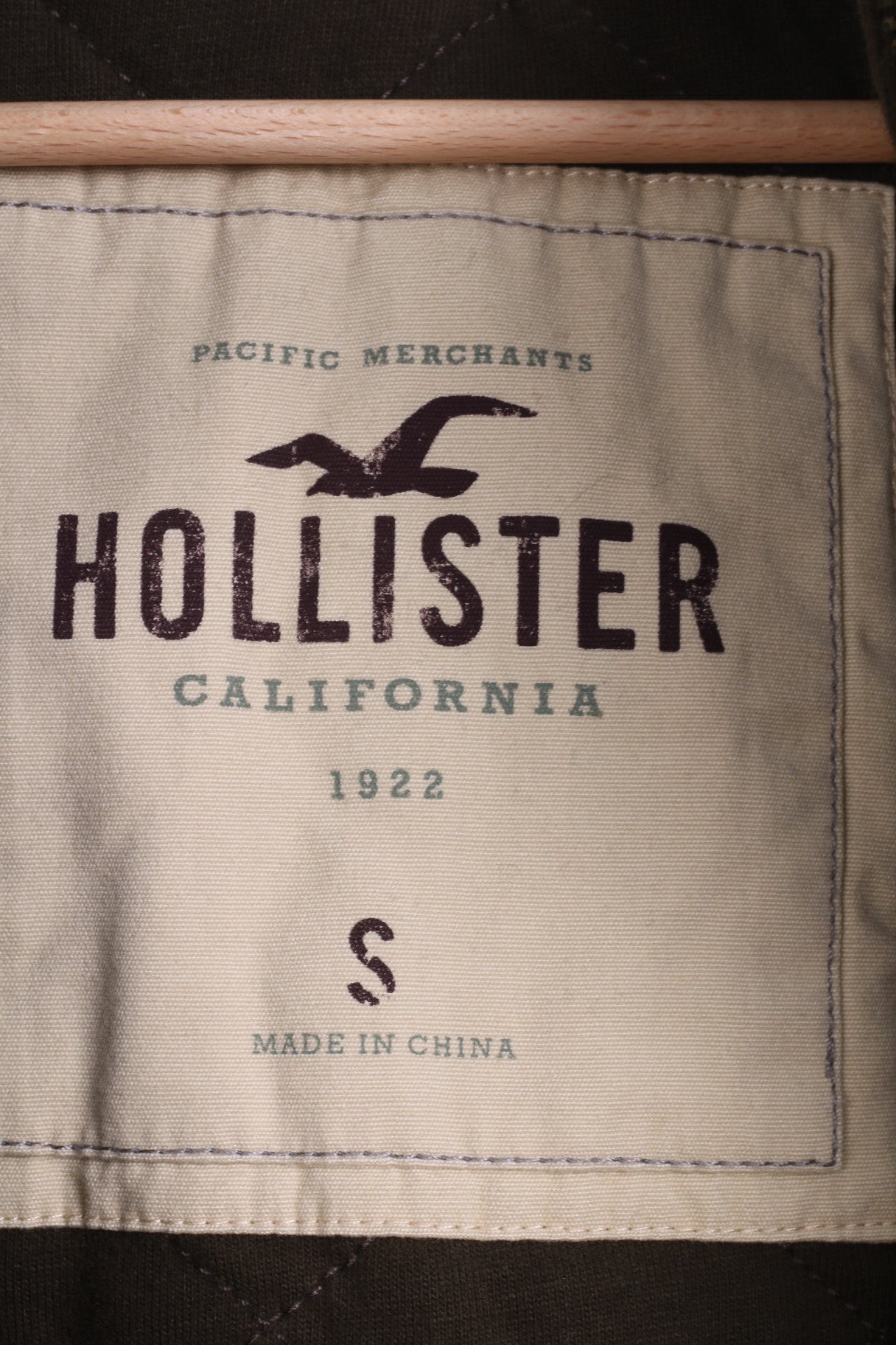 HOLLISTER California Mens S Sweatshirt Jumper Green Padded Cotton - RetrospectClothes
