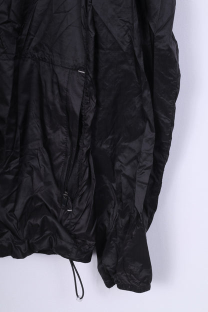 Karhu Veste L pour homme avec fermeture éclair complète en nylon noir imperméable et léger 