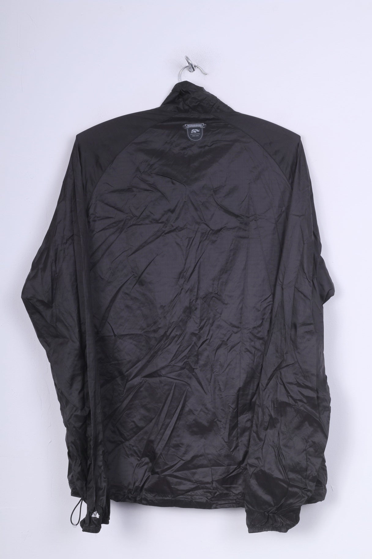 Karhu Veste L pour homme avec fermeture éclair complète en nylon noir imperméable et léger 