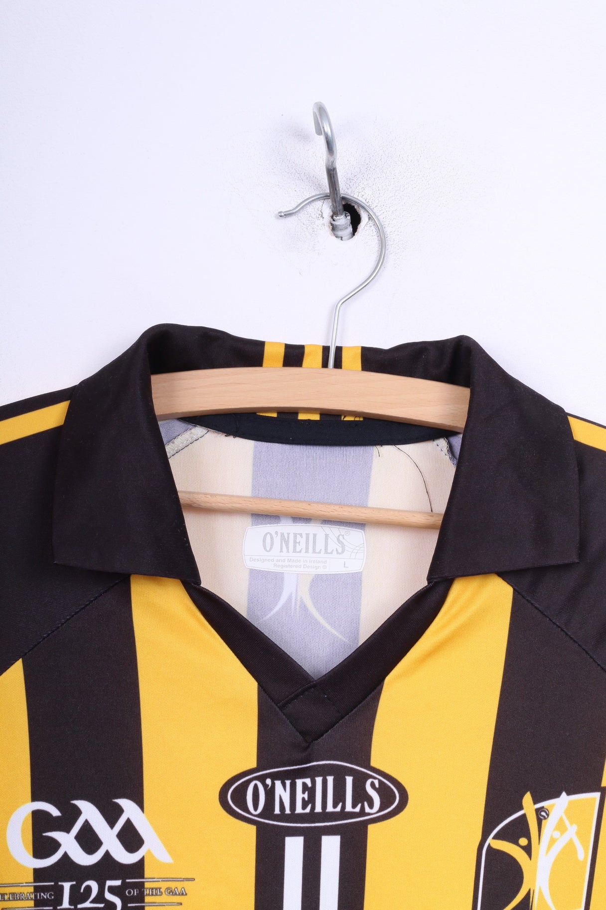 O'Neills Mens L Polo Shirt Jeresy Black Striped Cill Chainnigh Avonmore #11