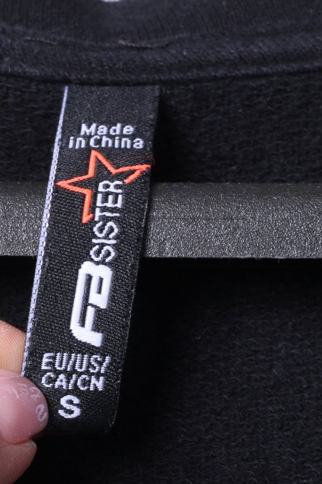 New Yorker Sister Womens S Sweatshirt Black Cotton Printed Classic Top