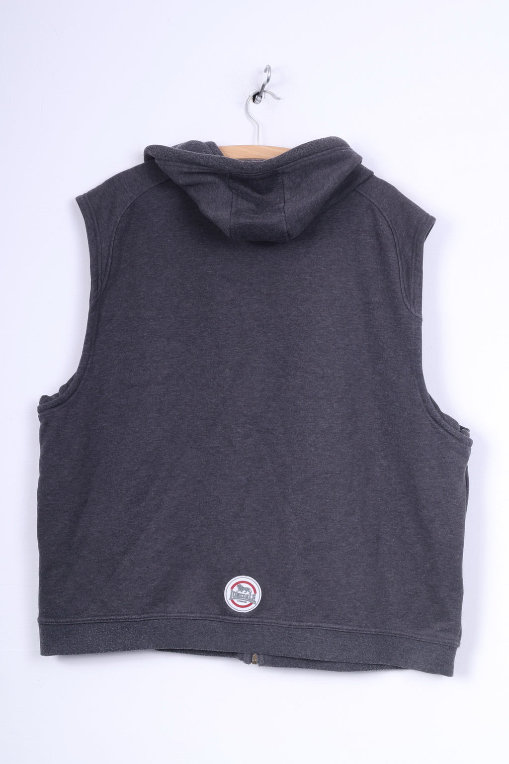 Lonsdale London Gilet sans manches pour homme 3XL Bodywarmer gris à capuche en coton avec fermeture éclair complète vêtements de sport