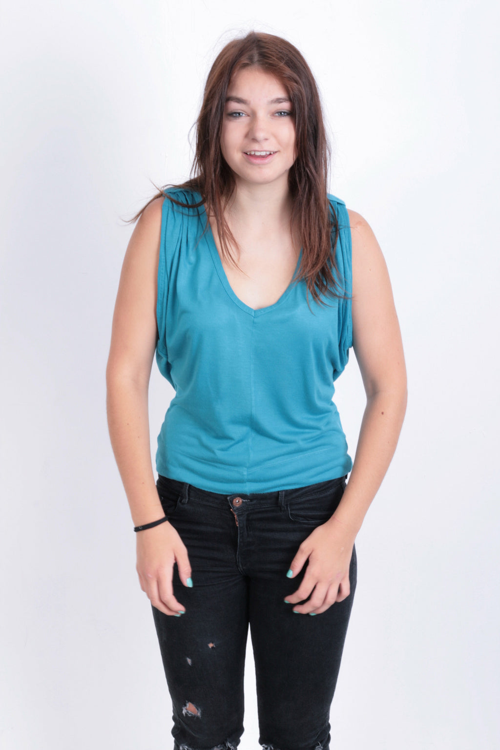 Diesel Womens M Blouse Sleeveless Turquoise Party Top Tunic shirt - RetrospectClothes