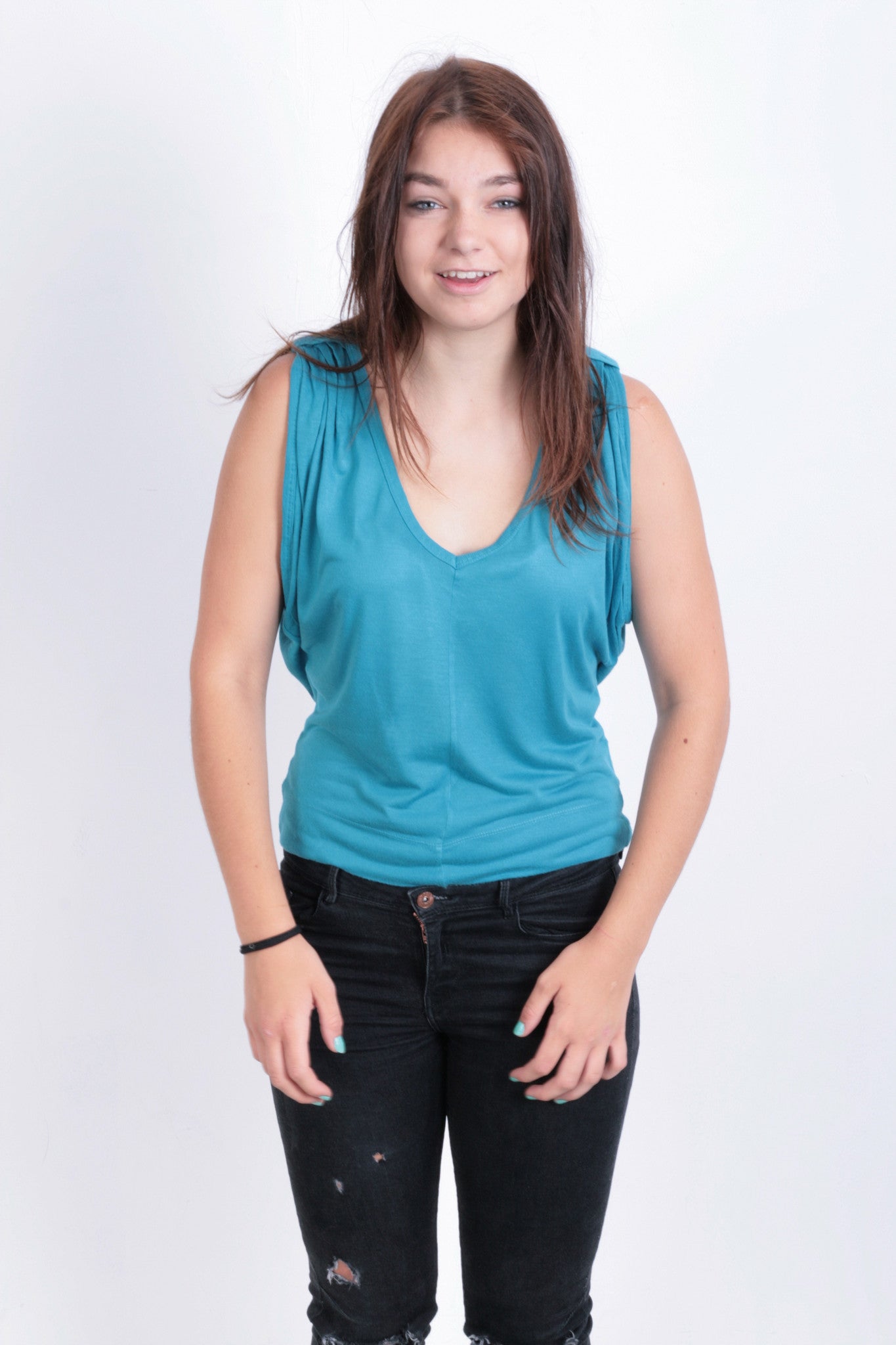 Diesel Womens M Blouse Sleeveless Turquoise Party Top Tunic shirt - RetrospectClothes