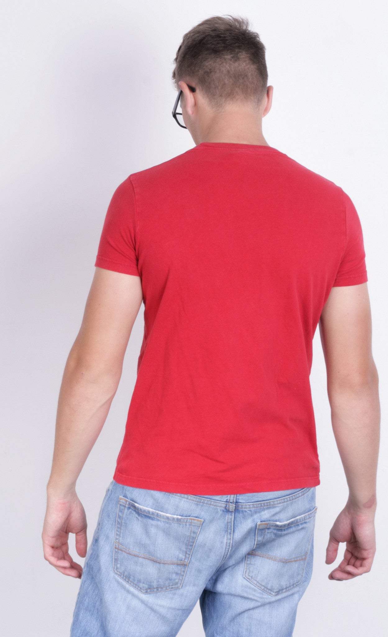 Hollister Mens M T-Shirt Crew Neck Red Short Sleeve Cotton Sport Surf - RetrospectClothes