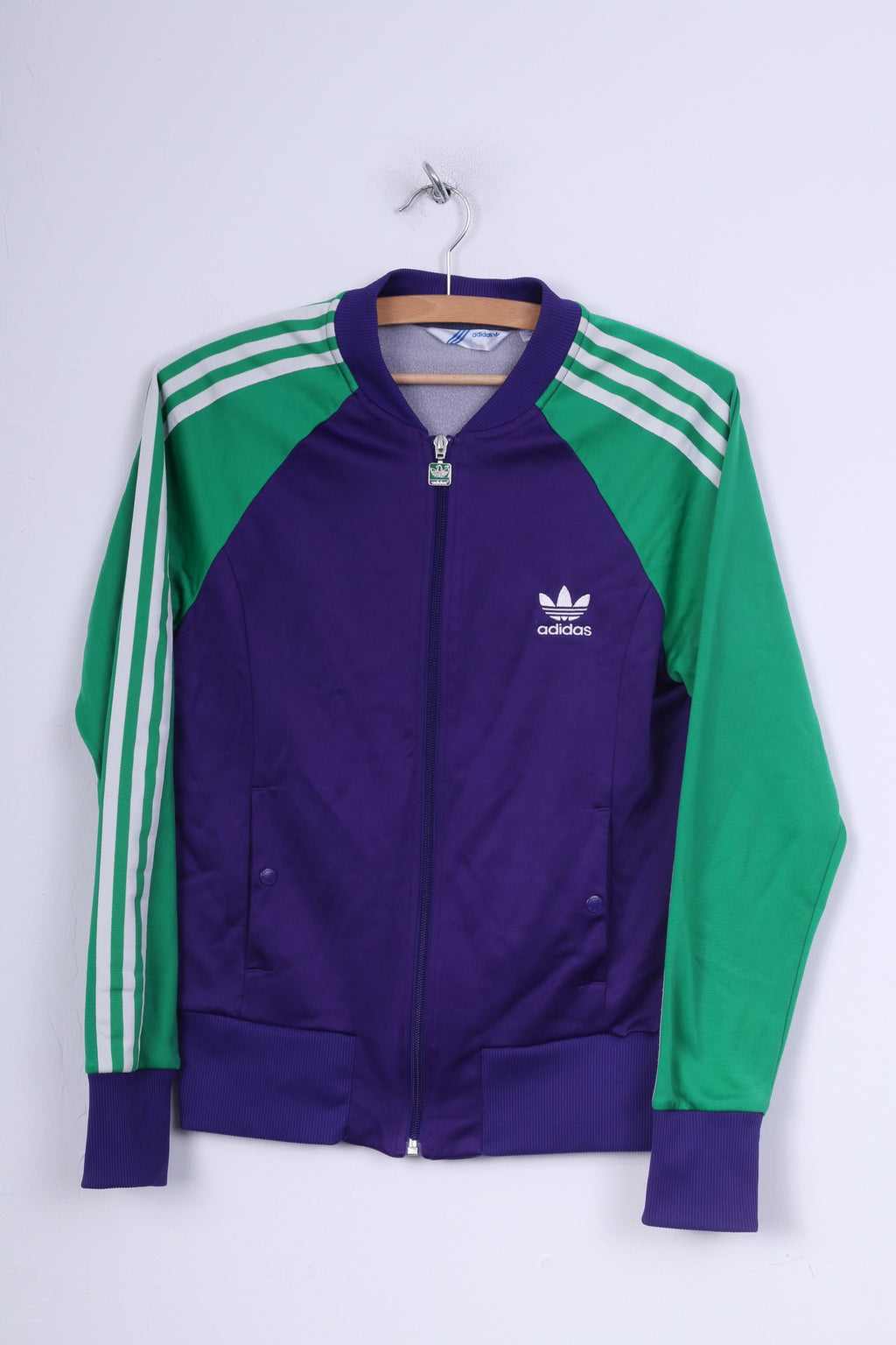 Felpa Adidas da donna 42 M con cerniera intera Bomber Bomber viola 
