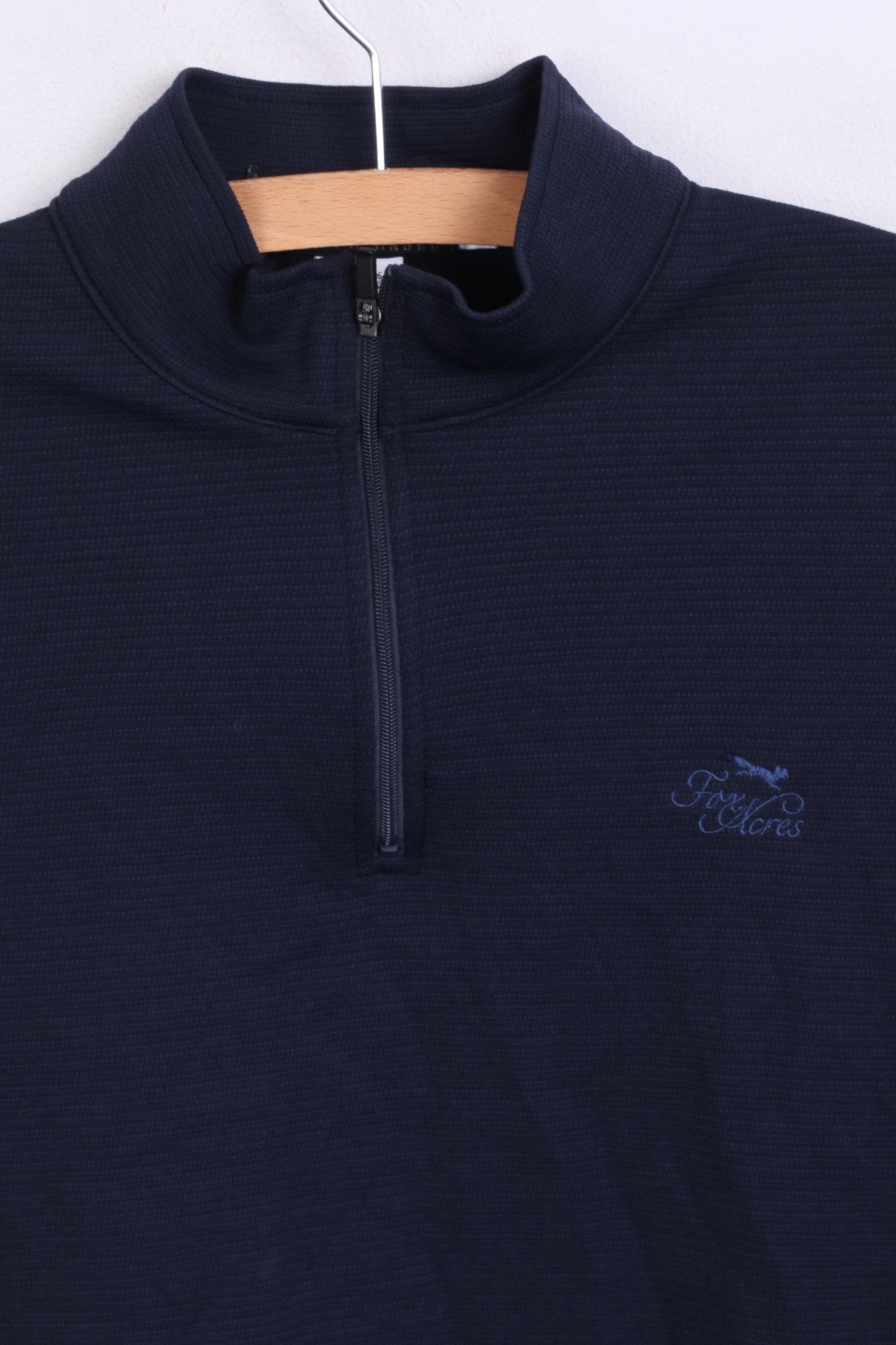 Fox Acres Chemise S en nylon à manches longues pour femme Bleu marine Col montant