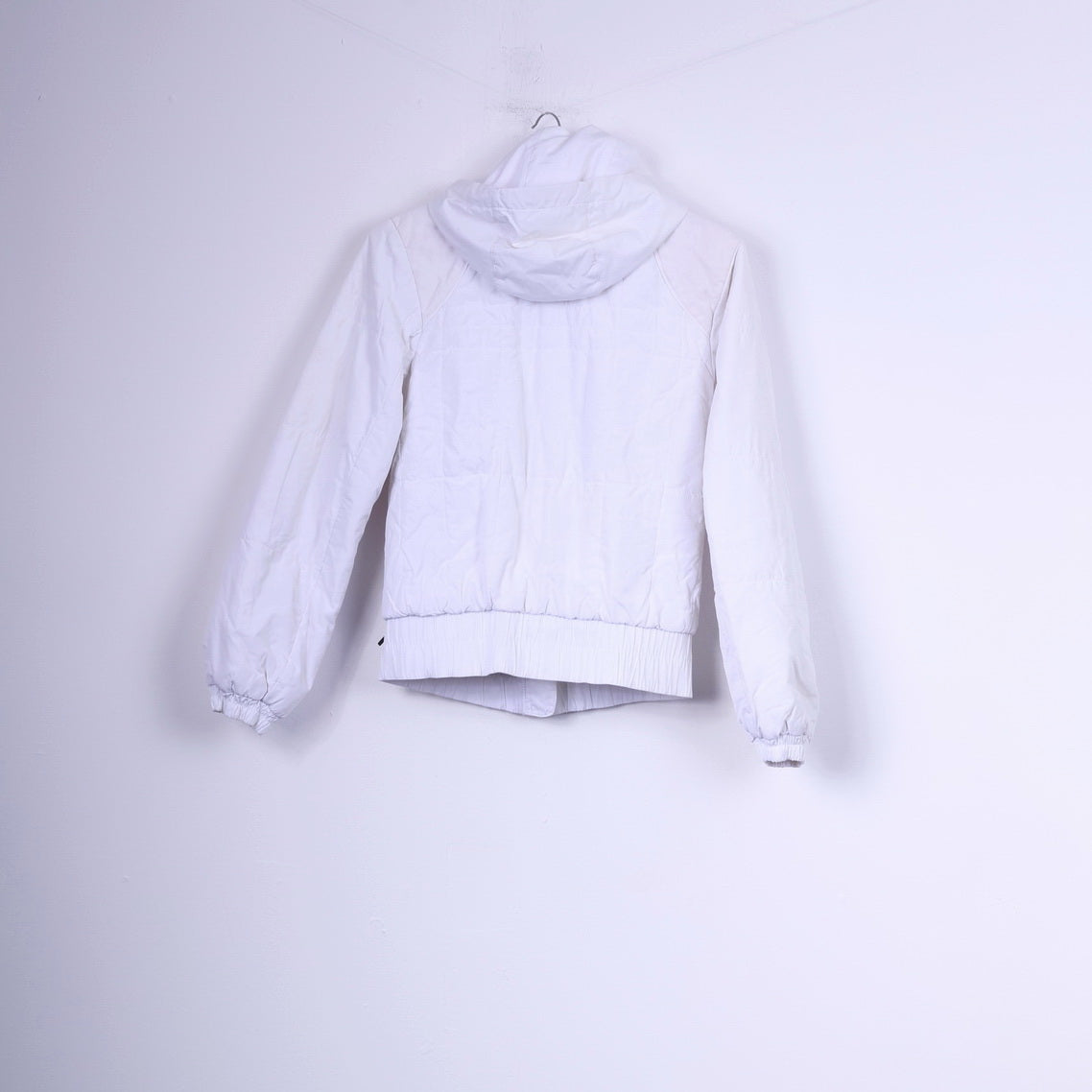 Nike Womens S Jacket Paded White Hooded Full Zipper Sportswear