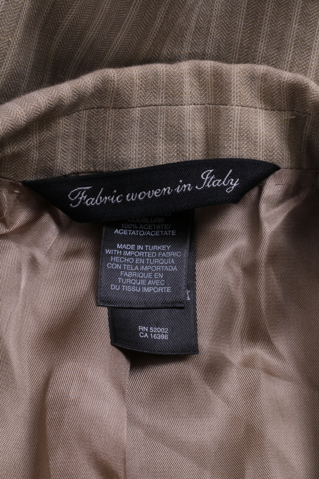 Giacca blazer Claiborne da uomo 40R tortora monopetto in lino a righe