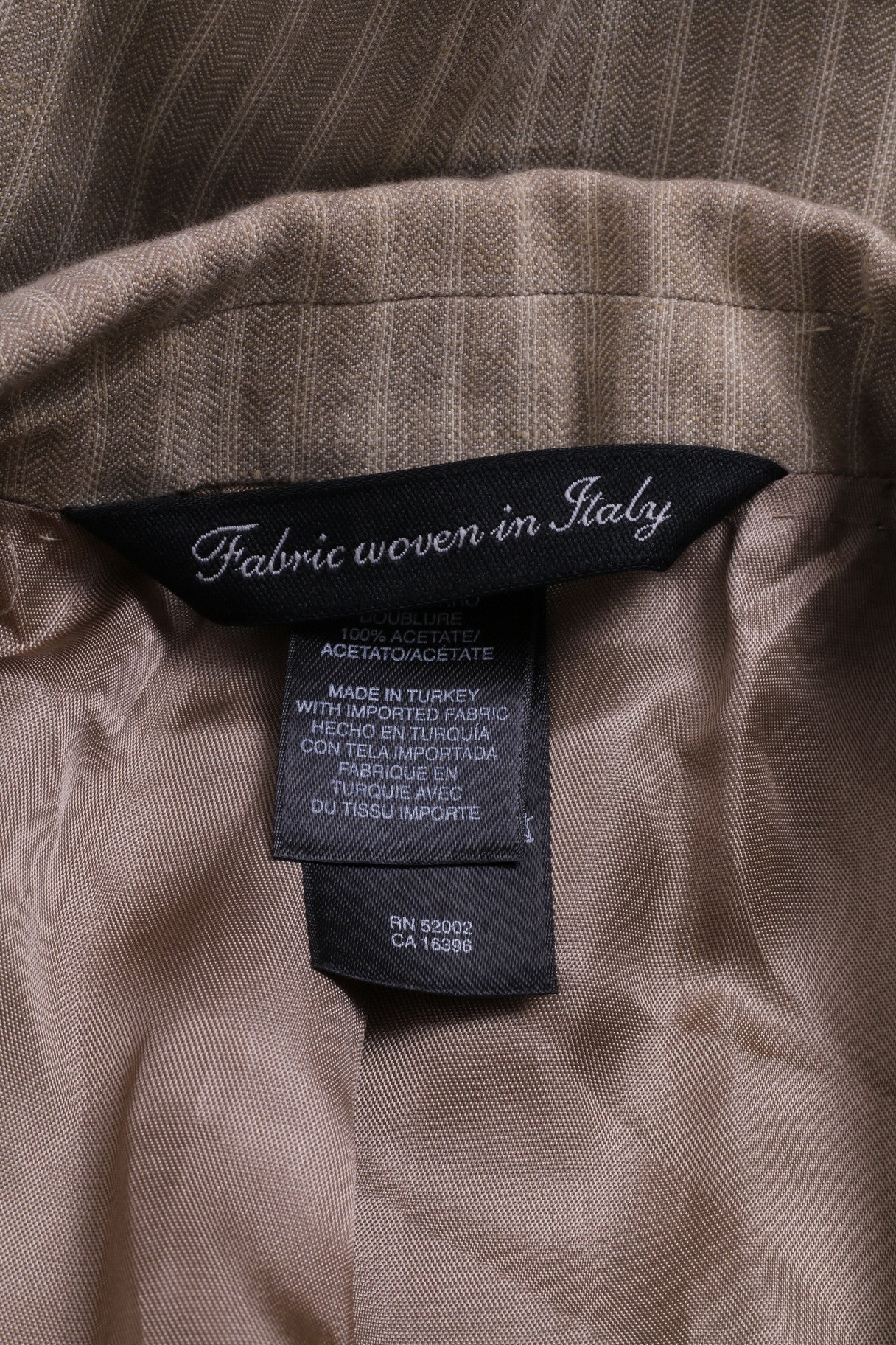 Giacca blazer Claiborne da uomo 40R tortora monopetto in lino a righe