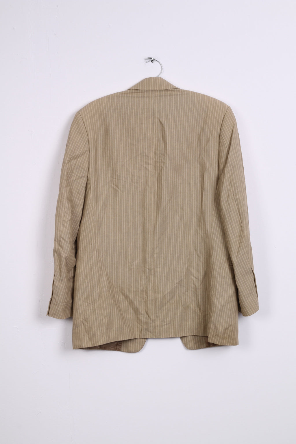 Giacca blazer Claiborne da uomo 40R tortora monopetto in lino a righe