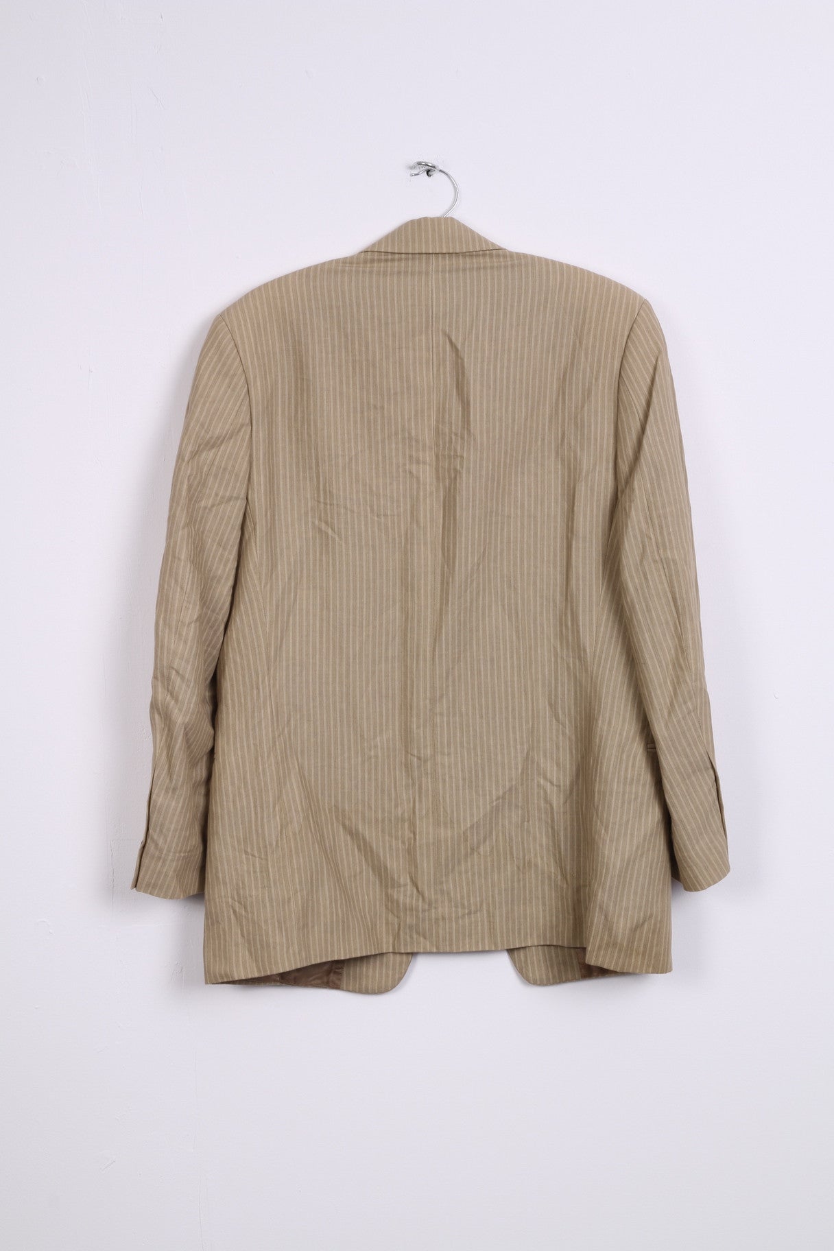 Giacca blazer Claiborne da uomo 40R tortora monopetto in lino a righe