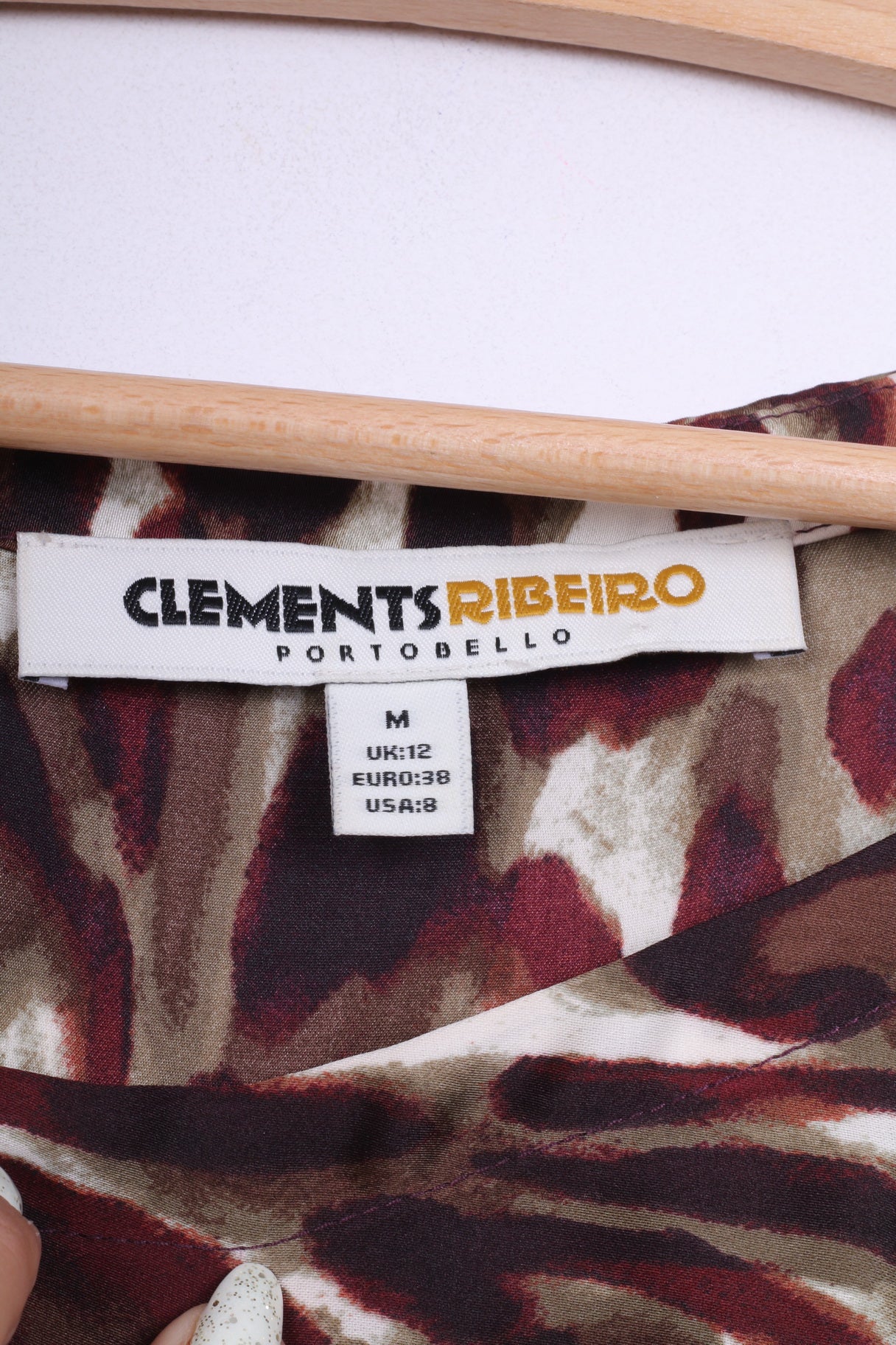 Clements Ribeiro Portobello Donna M 12 38 Camicia Tunica Camicetta Animale Stampa Leopardo Senza Maniche Marrone