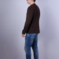 Polo Jeans Ralph Lauren Men XL Shirt Brown Crew Neck Long Sleeve Cotton Graphic Top