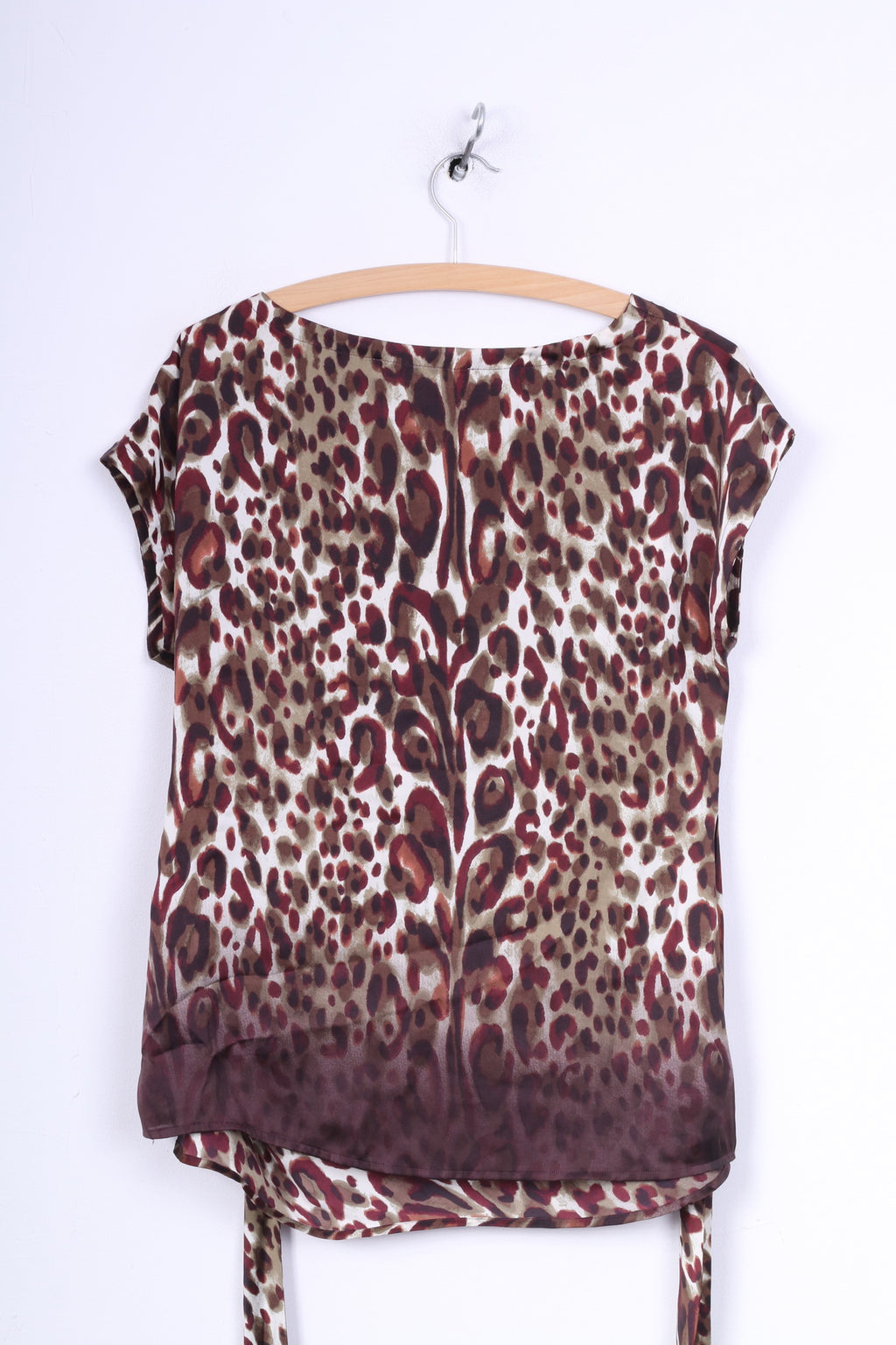 Clements Ribeiro Portobello Donna M 12 38 Camicia Tunica Camicetta Animale Stampa Leopardo Senza Maniche Marrone