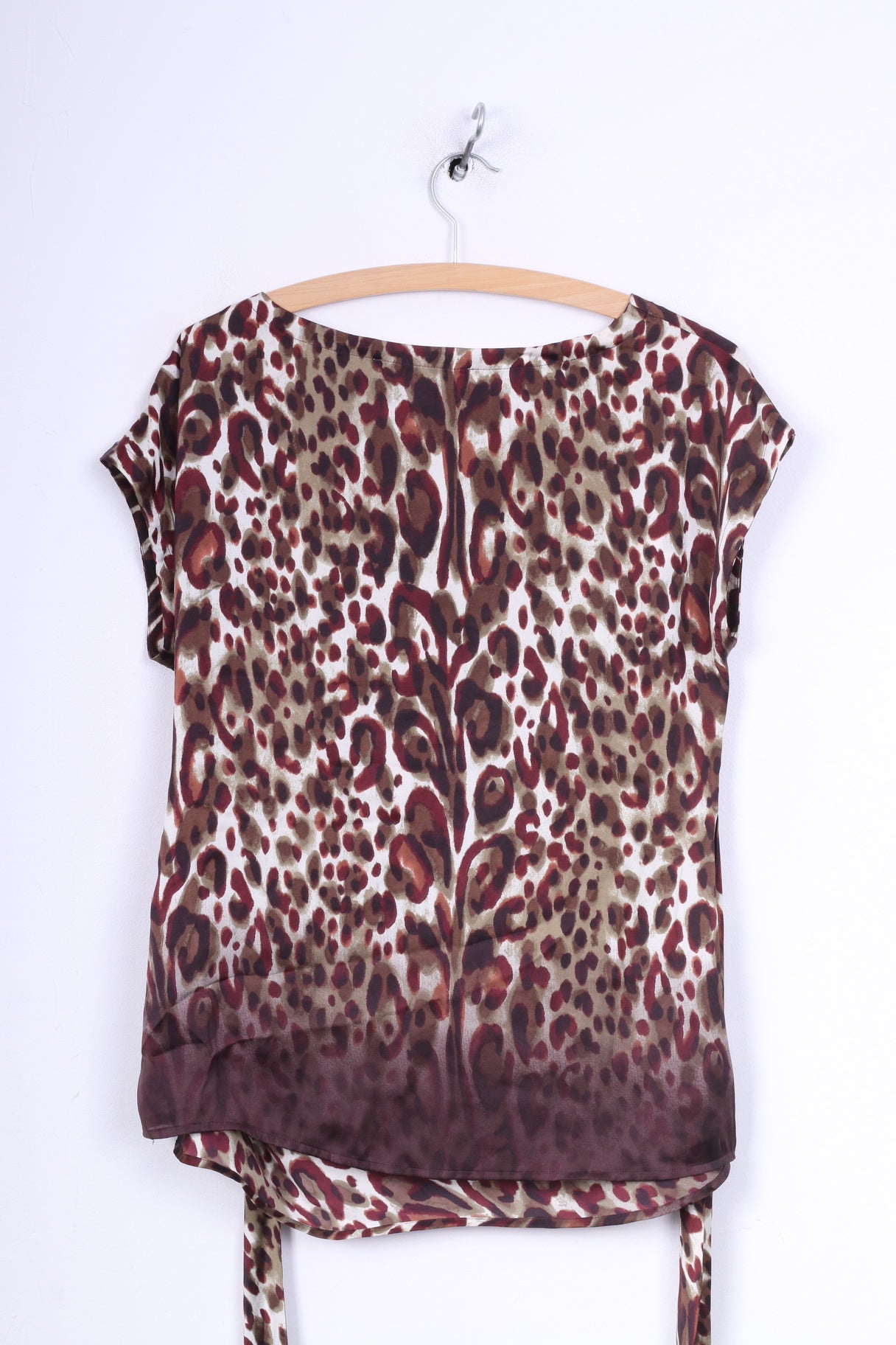 Clements Ribeiro Portobello Donna M 12 38 Camicia Tunica Camicetta Animale Stampa Leopardo Senza Maniche Marrone