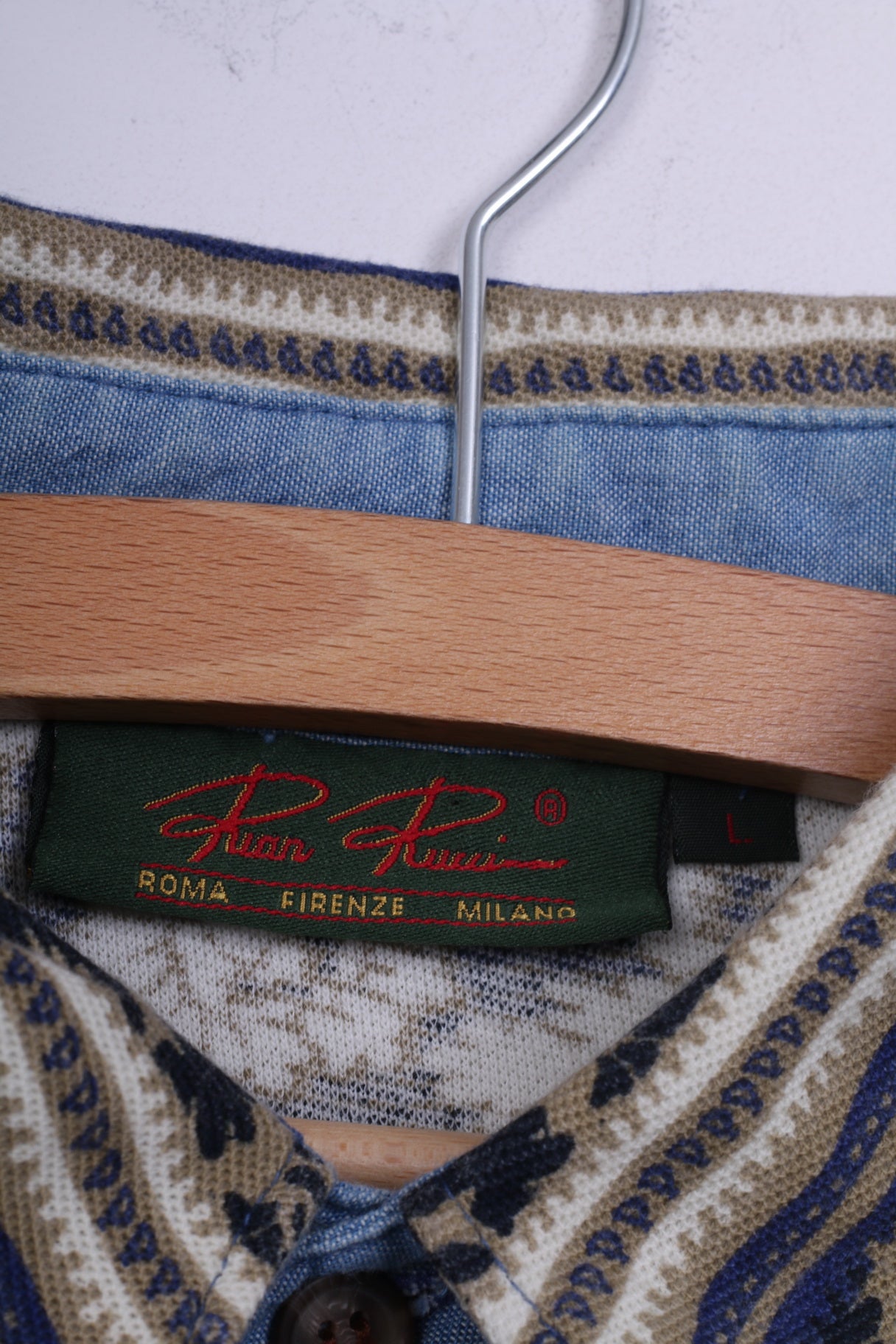 Rian Rucci Chemise décontractée à manches courtes pour homme en coton vintage 
