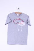 Disney Parks Womens S T- Shirt Grey Cotton Graphic Kilimanjaro Safaris Top