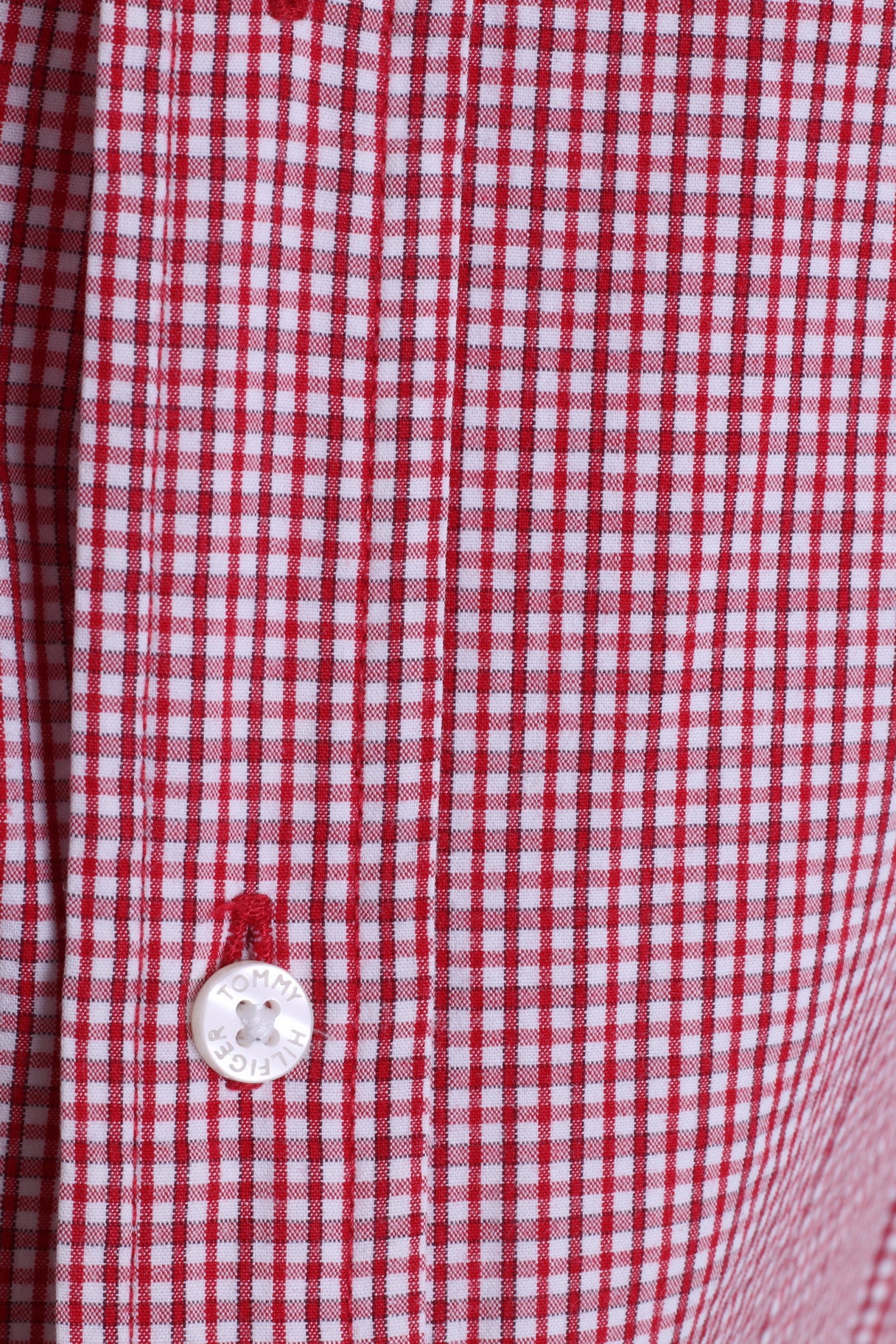 Tommy Hilfiger Mens XL Casual Shirt White Check Button Down Collar - RetrospectClothes