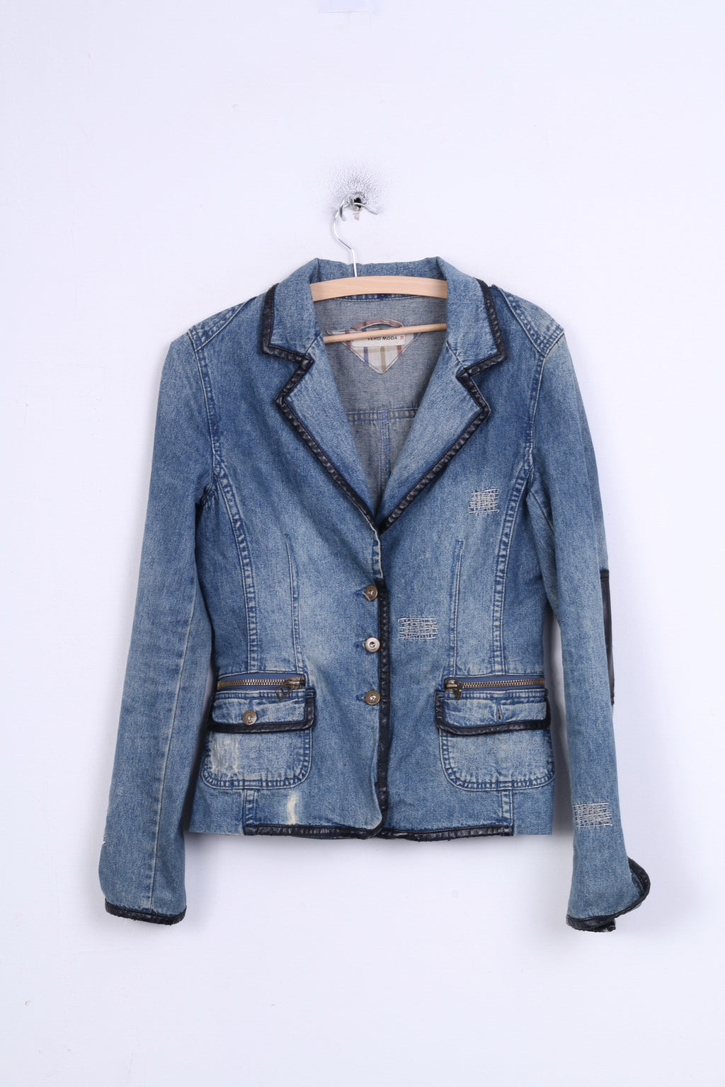 Vero Moda Womens 38 M Jeans Jacket Cotton Single Breasted Top