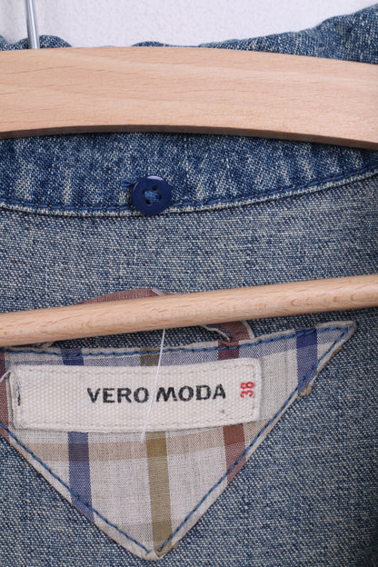 Vero Moda Veste en jean pour femme 38 M en coton à simple boutonnage