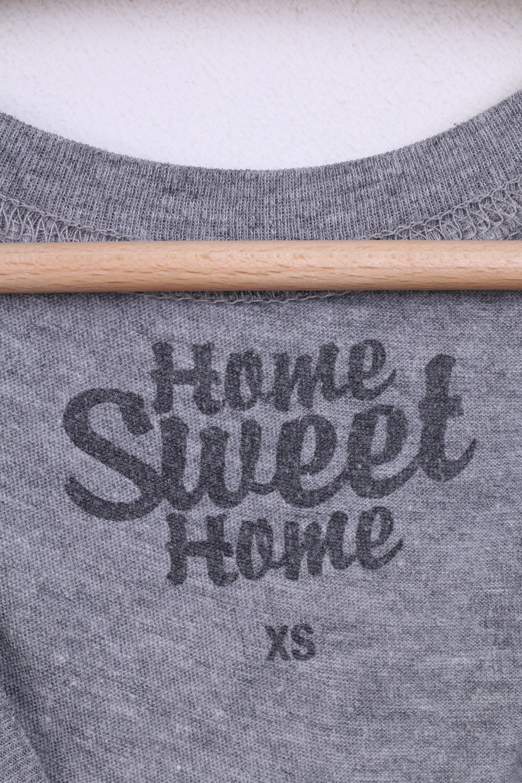 Camicia XS da donna Home Sweet Home girocollo in cotone grigio Super Duper