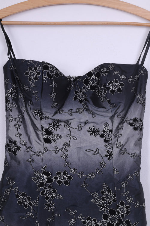 Ashwi Womens S Robe Bandeau Skater Gris Fleur Imprimé