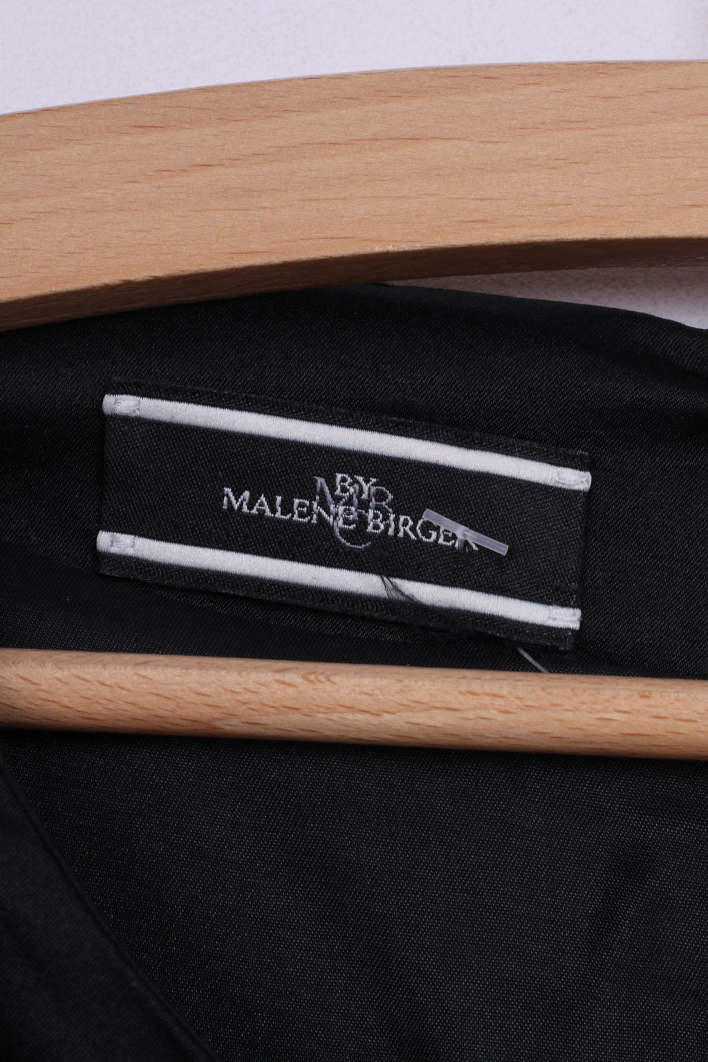 Malene Birger Femme 38 M Robe Midi Style Ares Épaulettes en Soie Noire Manches 7/8
