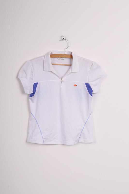 Polo Ellesse Italia Grils L 12-14 anni bianca sportiva manica corta